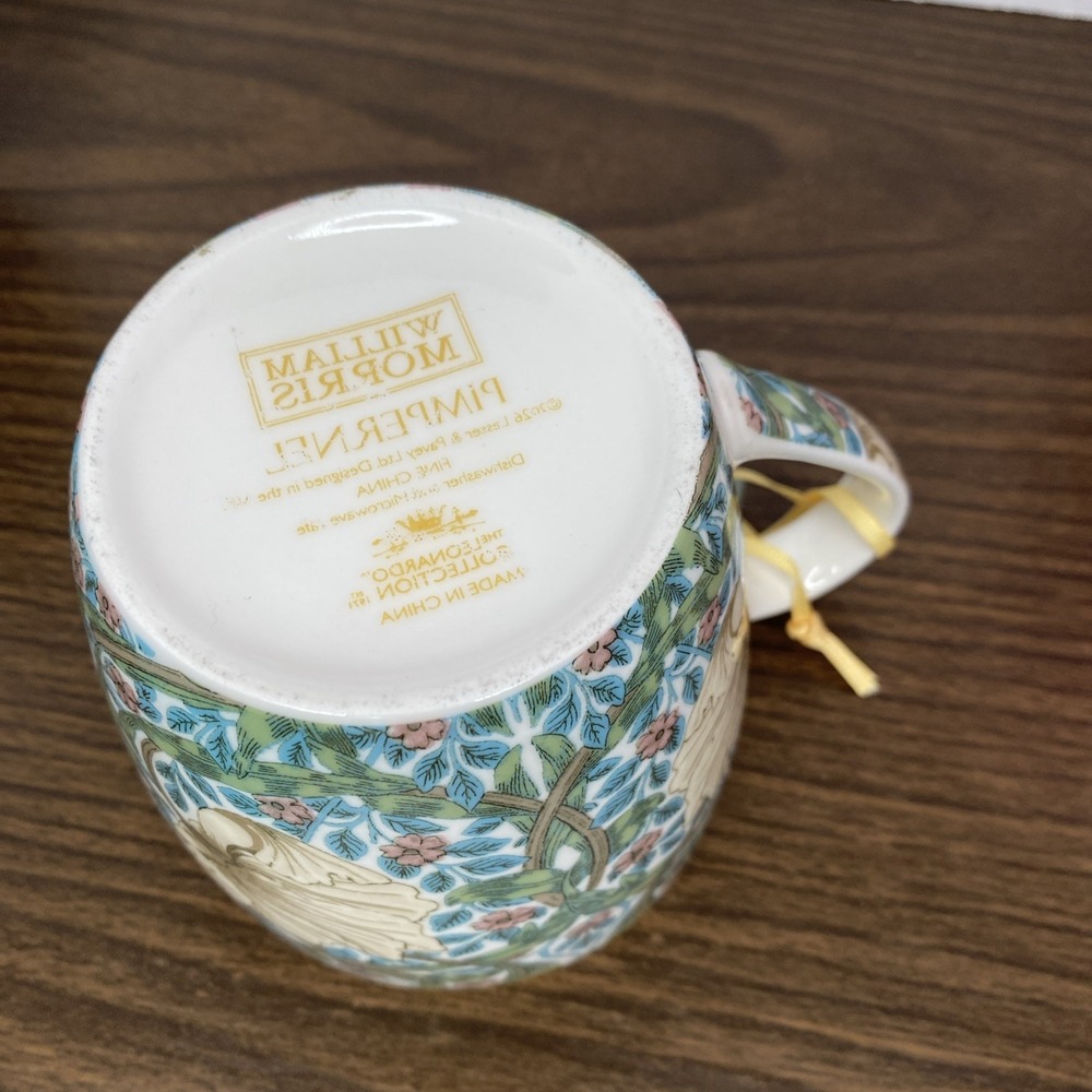 William Morris PIMPERNEL Fine China Mug The Leonardo Collection NWT PRINT ERROR